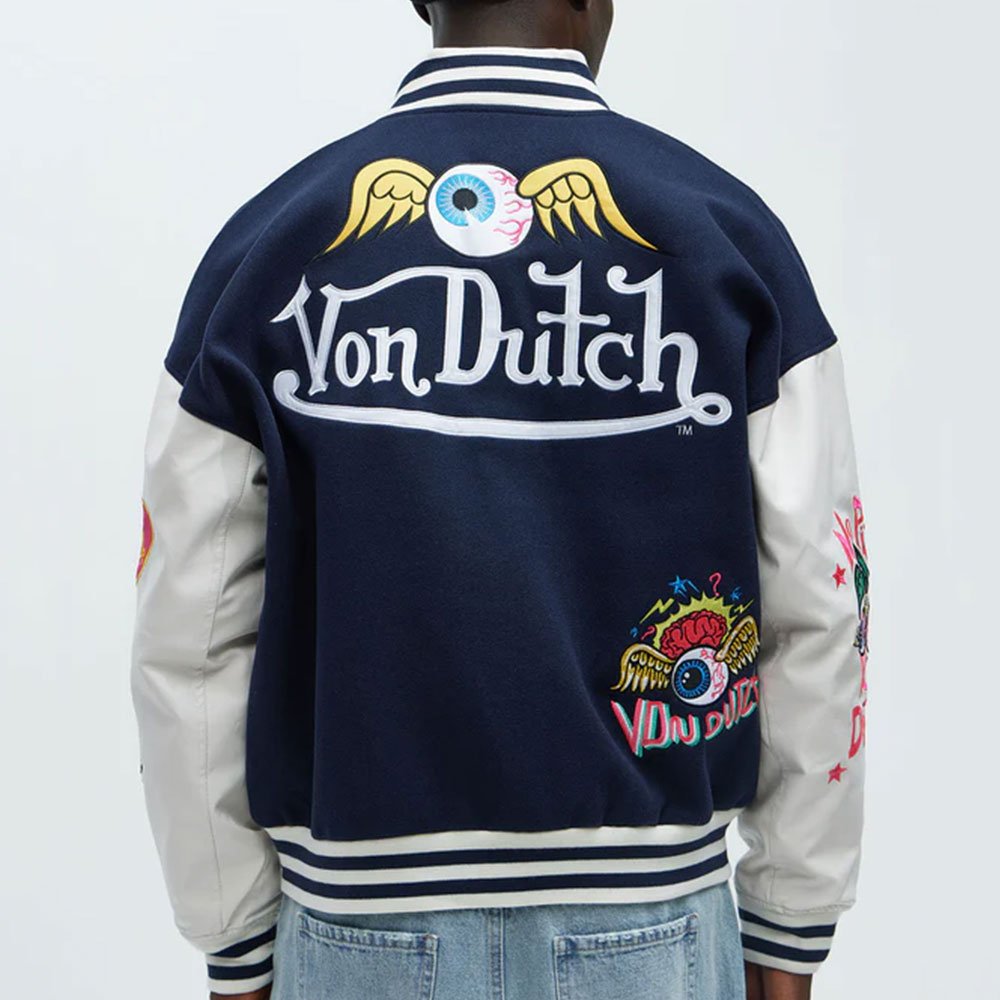 Von Dutch Eyeball Varsity Jacket - Navy/combo - Image 2