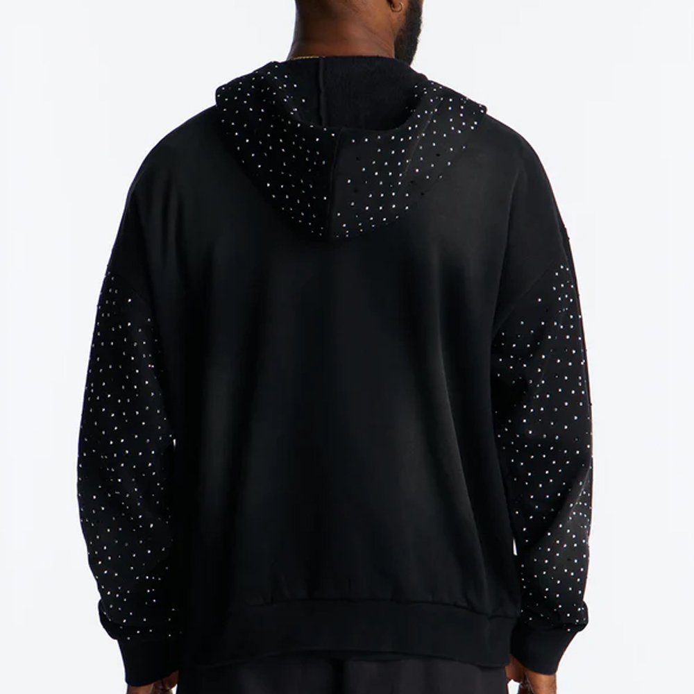 City Code Embellished Zip Up Hoodie - Black - Image 2