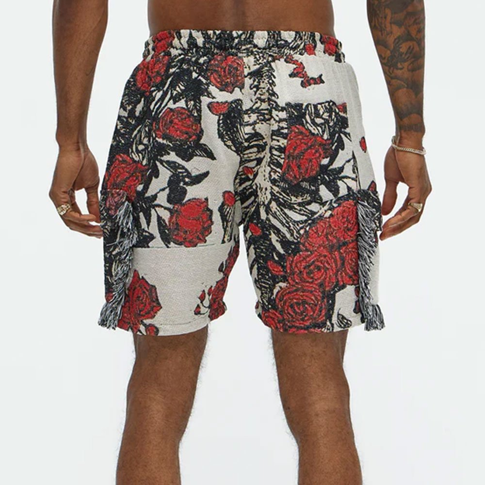Petals Tapestry Shorts - Red/combo - Image 2