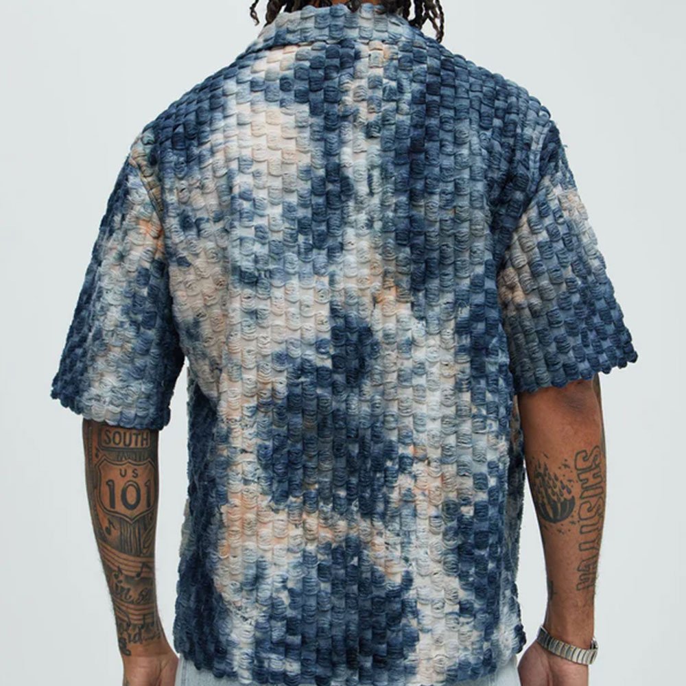 Crusin Textured Shirt - Blue/combo - Image 2